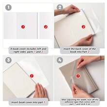 1pc Plastic Book Cover - Transparent PVC Book Cover, Waterproof And Reusable Book Protection Cover, Adjustable Transparent Book Cover Suitable For A4/16K/A5 Laptops, Very Suitable For School, Office And Daily Use, Essential Supplies - A - View 4