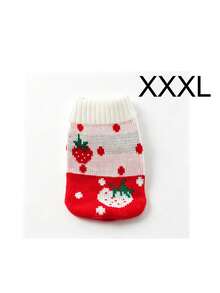 Festive Christmas Strawberry Graphic Pet Knit Pullover, Breathable Warm Winter Clothes, Fashion Pet Apparel For Holiday Photoshoots & Daily Use - C - View 12