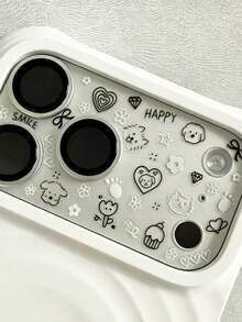 1pc Creative DIY Graffiti Puppy Flower Bone Mirror Protective Film Sticker, Suitable For 11 Pro/12 Pro/13 Pro/14 Pro/15 Pro/16 Pro/17 Pro Phone Lens Film And Phone Case - Multicolor - View 2