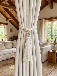 1/2/4Pcs Adjustable Curtain Tassel Tiebacks, No Drill Curtain Binding Straps, Decorative Curtain Holdback Rings For Sheer Curtain Organizer - Diamond - View 5