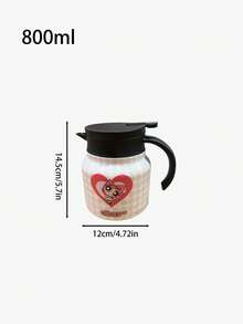 THE POWERPUFF GIRLS X SHEIN 1件 800ml/1000ml 304不鏽鋼保溫保冷水壺，附防塵蓋、防滑底座，輕量可重複使用，粉色愛心角色圖案，適合通勤、登山、野餐、日常通用，熱門保溫水杯 - 彩色 - 查看 6