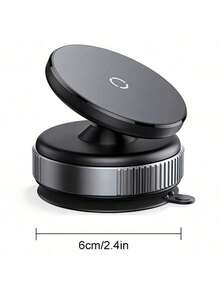 1 Piece Magnetic Car Phone Mount With Vacuum Suction Base 360 Rotating Adjustable For Dashboard Windshield Home Office Desk Strong Magnet Compatible All Smartphones - Black - View 6