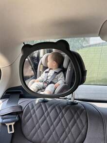SHEIN 1 Car Seat Rearview Mirror, Acrylic Mirror, Car Children's Rearview Mirror - Black - View 1