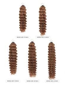 Boho Braids Miracle Knots 钩编真人发，100% Remy 真人发，羽毛线钩编发辫，沙龙级丝滑无缝隐形纯色 30# 羽毛钩编真人发，适合细软发质女性，微预环钩编真人发，深波浪处女发接发 - S30 - 查看 3