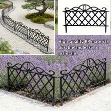 1/6Pcs Heavy‑Duty ABS Resin Garden Fence Panels, Easy Install Landscape Edging For Yard Lawn Patio Flower Bed, Modern Outdoor Decor Housewarming Gift - A - View 7