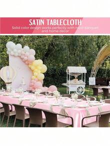 1PC 2PCS 8PCS 102x58Inch Satin Tablecloth - Silk Smooth Rectangular Party Table Cover For Wedding Banquet Dinner Festive Decoration Multicolor - Multicolor - View 6