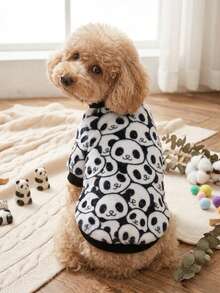 PETSIN 1 Printed Panda Flannel Sweatshirt, Thick And Warm For Pets In Autumn And Winter - Multicolor - View 2