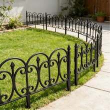 1/6Pcs Heavy‑Duty ABS Resin Garden Fence Panels, Easy Install Landscape Edging For Yard Lawn Patio Flower Bed, Modern Outdoor Decor Housewarming Gift - A - View 4