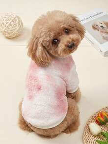 PETSIN 1件裝寵物貓/狗用毛絨保暖舒適橘色紮染時尚領結 - 彩色 - 查看 3