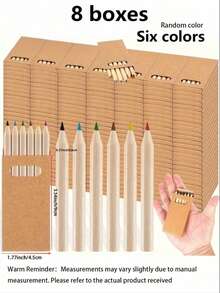 48/60/72/Pcs Mini Colored Pencil Set, Portable Short Pencils, 6 Different Colors Per Box, Pre-Sharpened, Suitable For Home Birthday Party, School Teacher, Craft, Learning Supplies, Painting, Classroom, Art Tools - multicolor - View 11