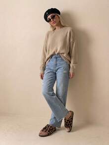 HighSole 2025复古厚底女式拖鞋，百搭户外鞋，夏季韩版系带凉拖 - 卡其色 - 查看 5
