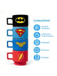 BATMAN X SHEIN 1PC12.7oz/375ml Stackable Cartoon Pattern Printed Mug, Cold And Heat Resistant, Can Be Used In Microwave Ovens And Dishwashers, Suitable For Water, Milk, Juice, Coffee - Black - View 3