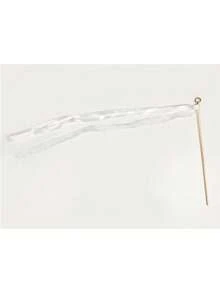 White Lace Ribbon Wands With Gold Bells, 20/10/1pc Silk Fairy Wand For Wedding Send Off Party Favors - Multicolor - View 8