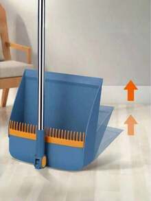 2 Pieces Living Room Essential Home Cleaning Set, Including Broom And Dustpan Set, Large Folding Broom And Dustpan Kit, Household Broom, Garbage Scoop, Thickened Broom And Dustpan Set - Multicolor - View 8
