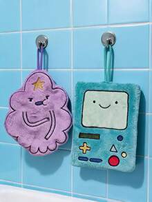 ADVENTURE TIME X POKOJA LAND 1 buah Handuk Gantung Kartun Lucu, Kain Lembut Berwarna Karang dengan Bordir Kartun Halus dan Cincin Gantung Terintegrasi untuk Penyimpanan Mudah, Daya Serap Tinggi, Cepat Kering, Cocok untuk Dapur, Kamar Mandi, Asrama, dan Dekorasi Rumah - MultiWarna - View 1