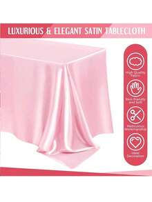 1PC 2PCS 8PCS 102x58Inch Satin Tablecloth - Silk Smooth Rectangular Party Table Cover For Wedding Banquet Dinner Festive Decoration Multicolor - Multicolor - View 3