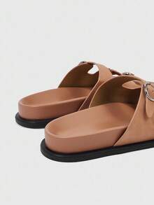 HighSole Women's Fashionable Brown Comfortable Flat Beach Sandals - Watermelon Pink - View 10