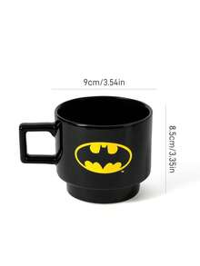 BATMAN X SHEIN 1PC12.7oz/375ml Stackable Cartoon Pattern Printed Mug, Cold And Heat Resistant, Can Be Used In Microwave Ovens And Dishwashers, Suitable For Water, Milk, Juice, Coffee - Black - View 7