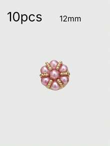 Pack 10 Pcs Delicate Flower Shaped Pearl Metal Buttons Versatile Decorative Fasteners For Sweaters Cardigans Shirts Tops Hand‑Sewn Clothing Sewing Accessories - 10pcs - View 9