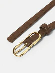 MOTF PREMIUM SLIM GOLDTONE BUCKLE BELT ELEGANT,SCHOOL - Coffee - View 7