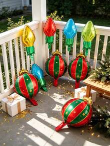 Christmas Light Bulb Decorations, Suitable For Front Porches, Courtyards, House Entrances, Holiday Photo Backdrops, Christmas-Themed Parties, Winter Celebrations, New Year's Parties, And Other Occasions. - Christmas trumpet light bulb hanging ball - View 2