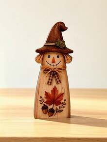 Rustic Hand-Painted Scarecrow Ornaments, Autumn Thanksgiving Home Desktop Decor, Country Style Harvest Decoration - Scarecrow ornament - View 12