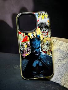 BATMAN X SHEIN 卡通圖案黑色三合一手機殼，防摔保護 11-17 系列手機殼 - 彩色 - 查看 2