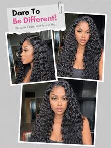 Water Wave Human Hair Glueless Wig With Adjustable Elastic Drawstring 100% Human Hair All Ready Wig Pre-Plucked Hairline Pre Cut 5x5 Lace Closure Wigs For Women Invisible Melt Skin - Natural Black - View 6