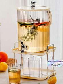 Dispenser Minuman Plastik Besar dengan Keran - Teko Jus dengan Saringan Buah, Cocok untuk Jus, Teh, dan Kopi Dingin - Sistem Pompa yang Mudah Digunakan, Dispenser Minuman Rumah Tangga, Ideal untuk Restoran, Hotel, dan Rumah. - MultiWarna - View 1