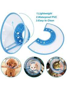 Pet Elizabeth Collar For Cats & Dogs, Anti‑Bite Anti‑Lick Neck Cone, Prevent Pets From Licking Wounds, Post‑Surgery Recovery Protective Collar For Dogs & Cats, Pet Health Medical Care - Multicolor - View 3