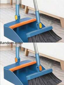 2 Pieces Living Room Essential Home Cleaning Set, Including Broom And Dustpan Set, Large Folding Broom And Dustpan Kit, Household Broom, Garbage Scoop, Thickened Broom And Dustpan Set - Multicolor - View 9