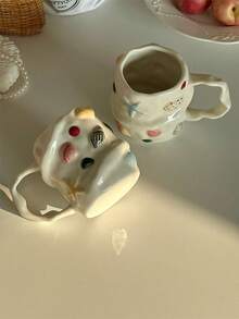 Mug Kopi Keramik Gaya Laut Ins, Cangkir Kerang 3D Tidak Beraturan Buatan Tangan, Mug Air Berwarna di Bawah Glasir, Hadiah Kreatif untuk Teh & Kopi Sore - Putih - View 4