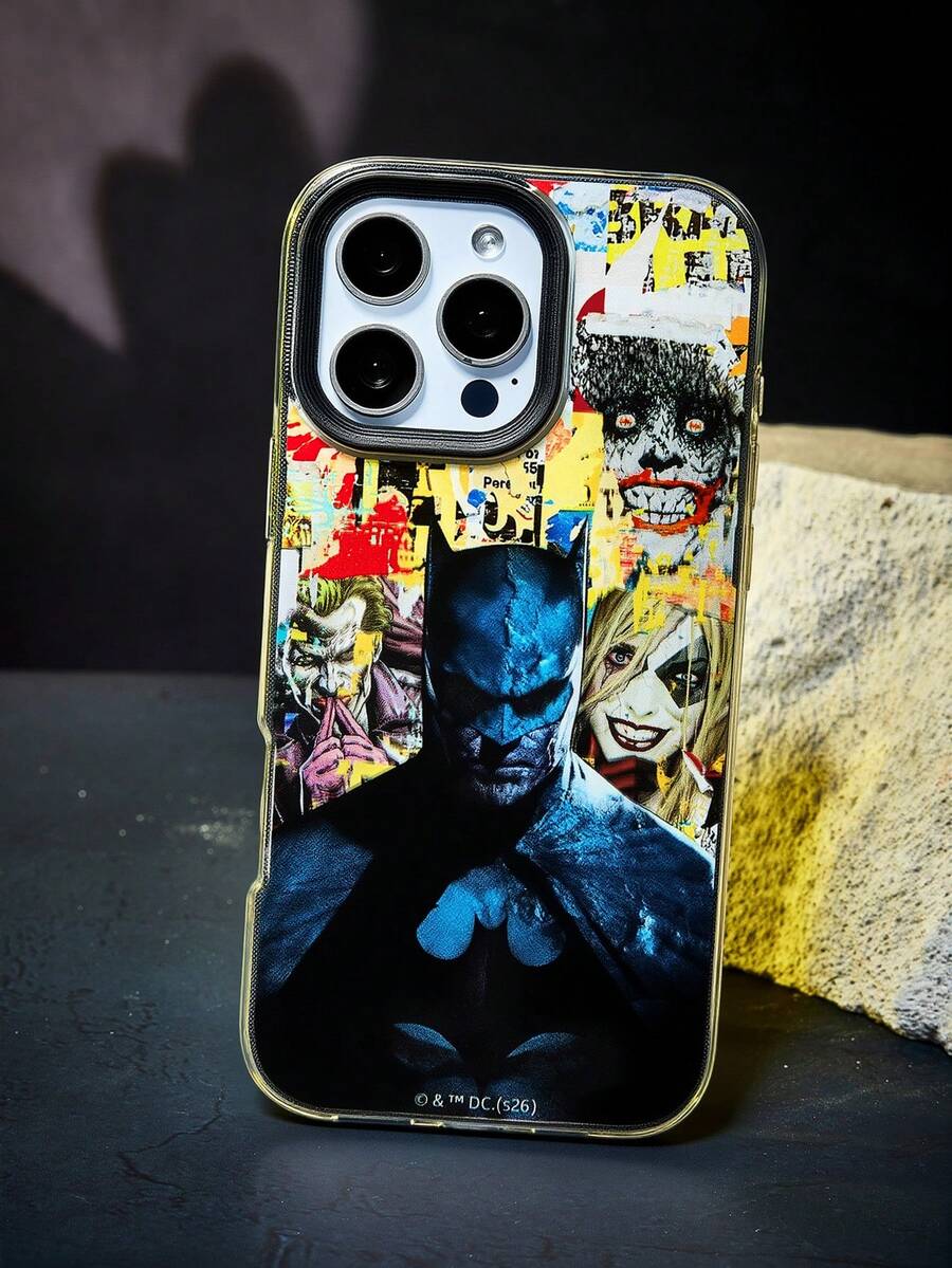 BATMAN X SHEIN 卡通圖案黑色三合一手機殼,防摔保護 11-17 系列手機殼 - 彩色 - 查看 1
