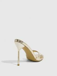 CUCCOO SZL Women Gold Open-Toed Sexy Elegant With Round Toe High Heel Sandals - Gold - View 3