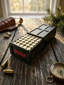 3D Printed 9mm Storage Box, 50 Round Large Capacity Drawer Design, Essential Tactical Equipment For Shooting Practice, Drawer Smooth With Side Lock Mechanism, Popular Gift For Father's Day And - Multicolor - View 2
