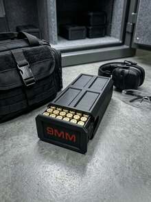 3D Printed 9mm Storage Box, 50 Round Large Capacity Drawer Design, Essential Tactical Equipment For Shooting Practice, Drawer Smooth With Side Lock Mechanism, Popular Gift For Father's Day And - Multicolor - View 5