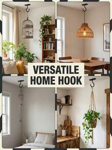 Multi Functional Hook Strong Load-Bearing Ceiling Hook, Used For Hanging Flower Pots, Decorative Plants, Lighting Fixtures, Bird Feeders, Easy To Install Hardware Hook Set, Suitable For Gardens And Homes, Garden - Hook Up - View 8