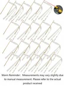 White Lace Ribbon Wands With Gold Bells, 20/10/1pc Silk Fairy Wand For Wedding Send Off Party Favors - Multicolor - View 5