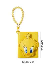 LOONEY TUNES X SHEIN 1 Pc PU Leather Cartoon Character Pattern Printed Passport Holder, Equipped With Bead Chain Pendant, Can Store Passports And Boarding Passes, Including Two Card Slots, Suitable For Men, Women, Teenagers, Suitable For Travel, Tweety - Yellow - View 9