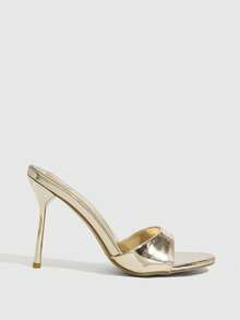 CUCCOO SZL Women Gold Open-Toed Sexy Elegant With Round Toe High Heel Sandals - Gold - View 2