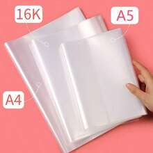 1pc Plastic Book Cover - Transparent PVC Book Cover, Waterproof And Reusable Book Protection Cover, Adjustable Transparent Book Cover Suitable For A4/16K/A5 Laptops, Very Suitable For School, Office And Daily Use, Essential Supplies - A - View 1