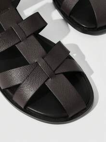 HighSole Women's Casual Round Toe Flat Sandals, Simple Style Deep Brown Color, Soft & Comfortable, Suitable For Outdoor Travel, Beach, Daily Commute, Spring/Summer - Brown - View 8