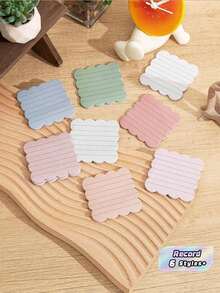 4/8/16/24/32PCS Scalloped Edge Sticky Notes 3x3 Inch Retro Colors Self Adhesive Memo Pads For School Office Home Supplies Planning Journaling Gift - one-size - View 1