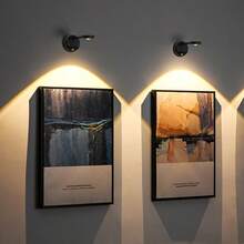 1pc Wall‑Mounted Rechargeable Decor Spotlight,Adjustable Brightness 3 Color Modes Accent Lamp,Display Light For Highlight Paintings,Photos,Ornaments Decoration - Motion Sonsor - View 8