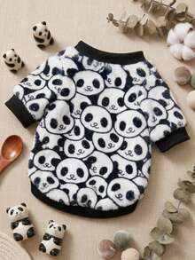 PETSIN 1 Printed Panda Flannel Sweatshirt, Thick And Warm For Pets In Autumn And Winter - Multicolor - View 3