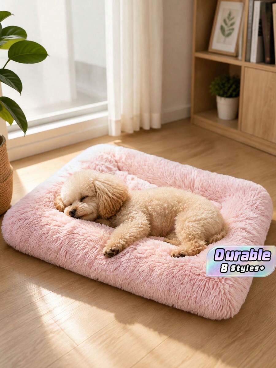 Long Haired PV Plush 40 Hair High Rectangular Detachable Washable Small Dog And Kitten Cushion Nest - Multicolor - View 1
