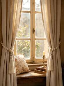 1/2/4Pcs Adjustable Curtain Tassel Tiebacks, No Drill Curtain Binding Straps, Decorative Curtain Holdback Rings For Sheer Curtain Organizer - Diamond - View 2