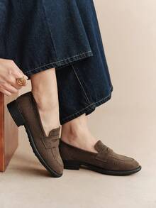 Rosivie Women's Casual Versatile Loafers Flat Shoes - Brown - View 9