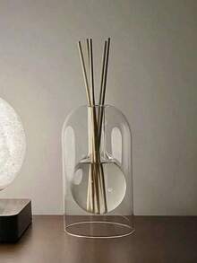 1pc Minimalist Luxury Glass Aromatherapy Diffuser Bottle, Ideal For Aromatherapy, Room Scenting, Home Decor Vase - Style a - View 4