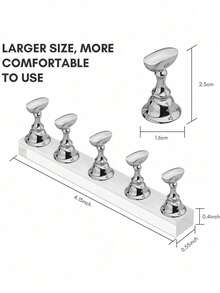 Silver, Nail Art Sheet Display Stand, Acrylic Nail Art Practice Support Frame,Transparent Color Magnetic Base, Suitable For Nail Art Display And Practice - Silver - View 7